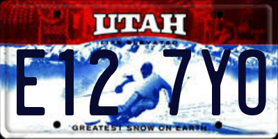 UT license plate E127YO