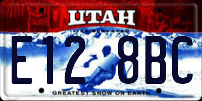 UT license plate E128BC