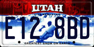 UT license plate E128BD