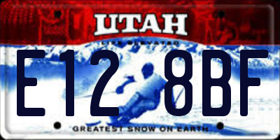 UT license plate E128BF