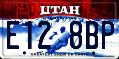 UT license plate E128BP