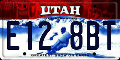 UT license plate E128BT