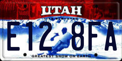 UT license plate E128FA