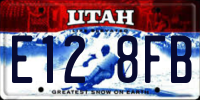 UT license plate E128FB