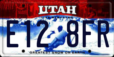 UT license plate E128FR
