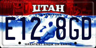 UT license plate E128GD