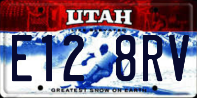 UT license plate E128RV