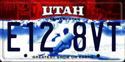 UT license plate E128VT