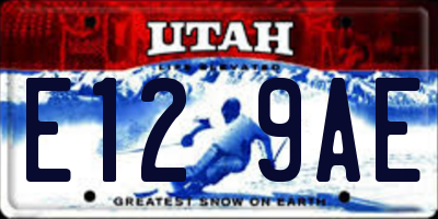 UT license plate E129AE
