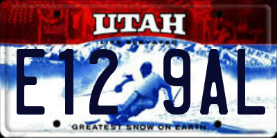 UT license plate E129AL