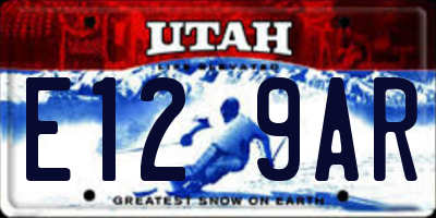 UT license plate E129AR