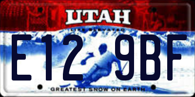 UT license plate E129BF