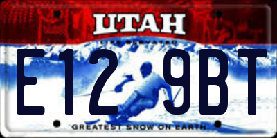 UT license plate E129BT