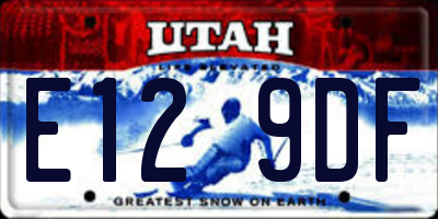 UT license plate E129DF