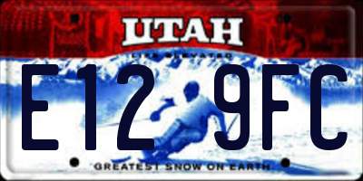 UT license plate E129FC