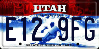 UT license plate E129FG