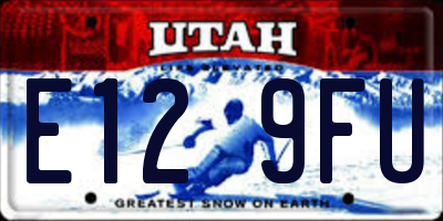 UT license plate E129FU