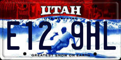 UT license plate E129HL