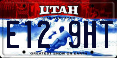 UT license plate E129HT