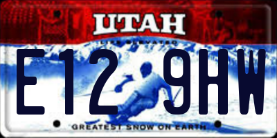 UT license plate E129HW