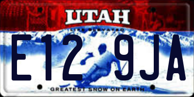 UT license plate E129JA