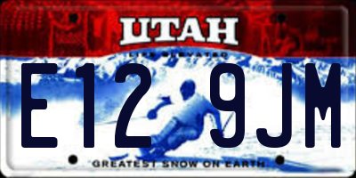 UT license plate E129JM