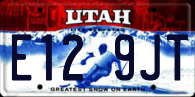 UT license plate E129JT