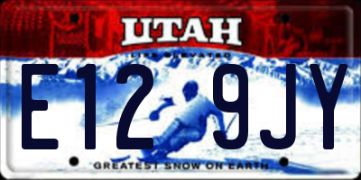 UT license plate E129JY