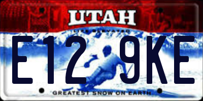 UT license plate E129KE