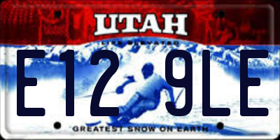 UT license plate E129LE