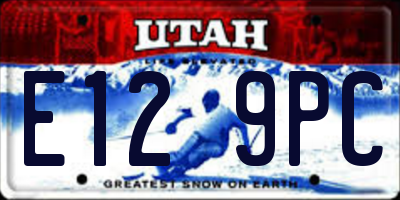 UT license plate E129PC