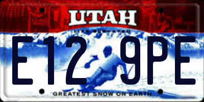 UT license plate E129PE