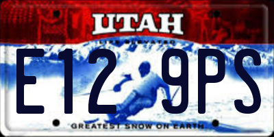 UT license plate E129PS
