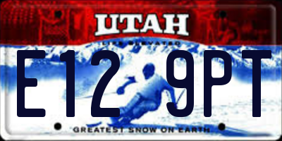 UT license plate E129PT