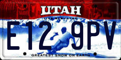 UT license plate E129PV