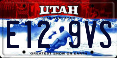 UT license plate E129VS