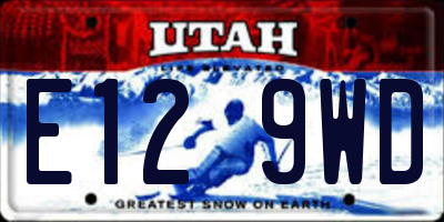 UT license plate E129WD