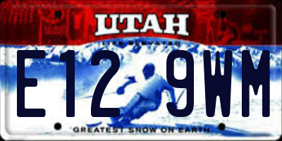 UT license plate E129WM