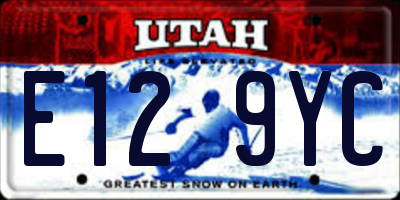 UT license plate E129YC