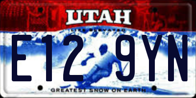 UT license plate E129YN