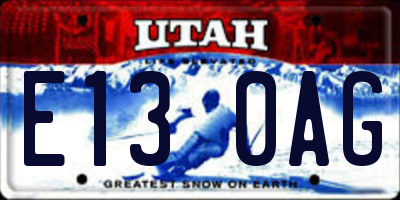 UT license plate E130AG