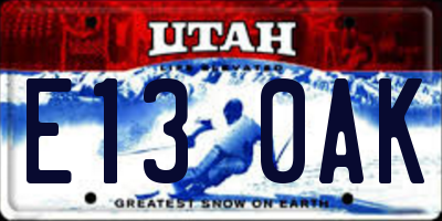 UT license plate E130AK