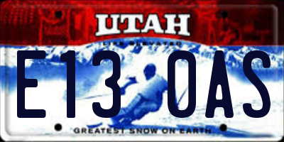 UT license plate E130AS