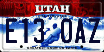 UT license plate E130AZ