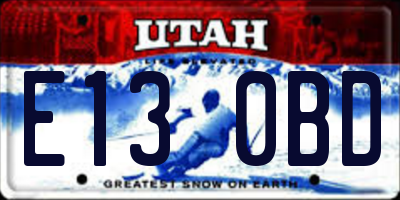 UT license plate E130BD