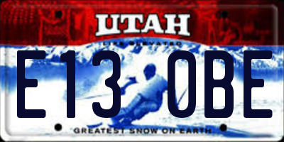 UT license plate E130BE