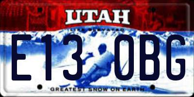 UT license plate E130BG