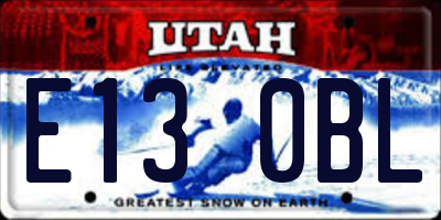 UT license plate E130BL
