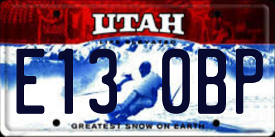 UT license plate E130BP