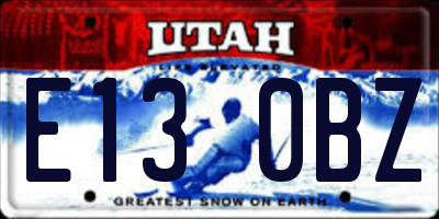 UT license plate E130BZ